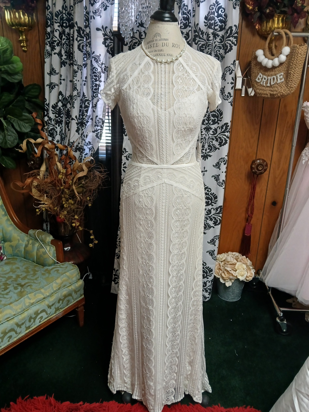 Wtoo Ivory Lace Cap-Sleeve Wedding Gown
